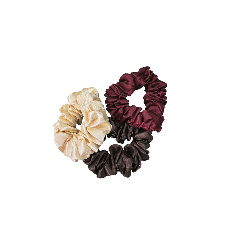 Luxury Satin Scrunchies Set for Women, Girls | Anti-Hair-Breakage Hair Ties| Set Of 3