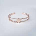 Double band Open Cuff Bracelet With Stones| Charming Motif & Sparkling Crystals| Lightweight Bracelet For Women's/Girls