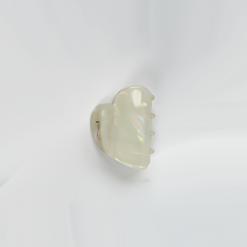 Heart-Shaped Iridescent Hair Claw Clip| Non-Slip Grip For Various Hair Type & Styles