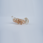 Elegant Pearlescent Flower Mini Banana Hair Claw Clip| Durable, Lightweight & Transparent Plastic Hair Clip For Women & Girls