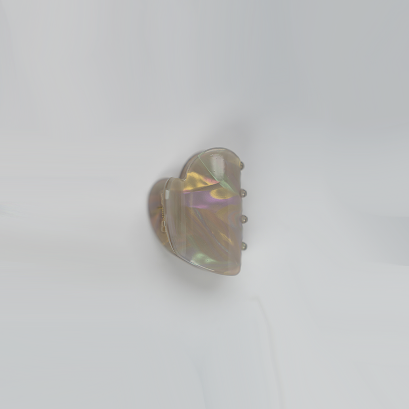 Heart-Shaped Iridescent Hair Claw Clip| Non-Slip Grip For Various Hair Type & Styles