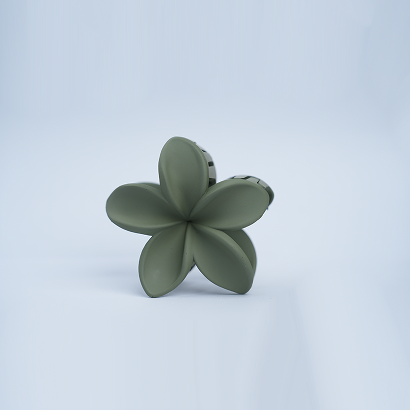 Plumeria Flower Claw Hair Clip| Five Petal Plumeria Flower Design| Matte Finish Hair Clip| Lightweight Form For Girls