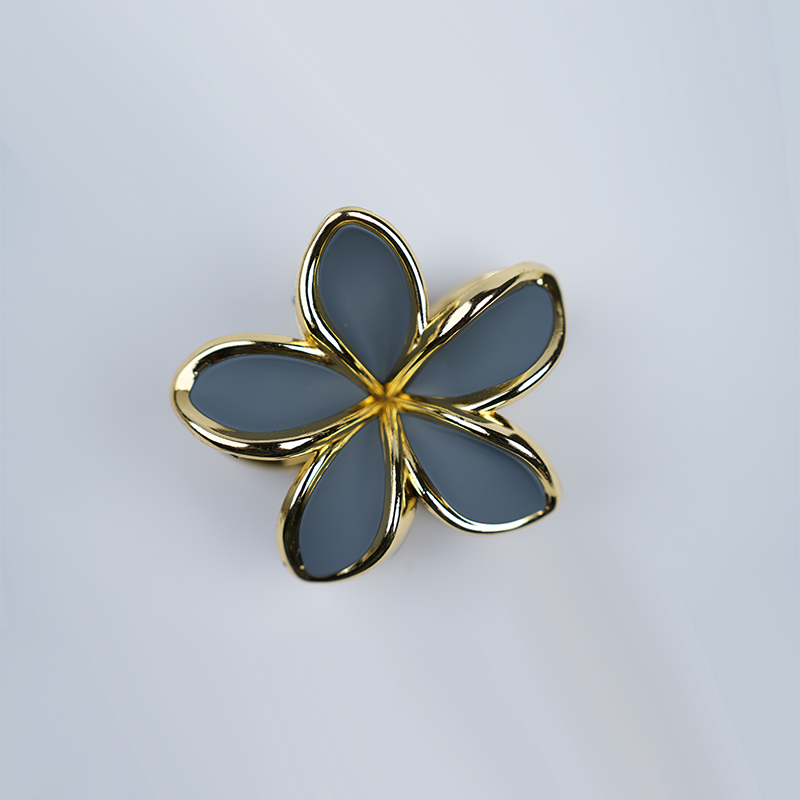 Gold Plumeria Flower Hair Clip| Plastic Flower Design With A Gold-Toned Trim| Hawaiian Style Hair Accessory