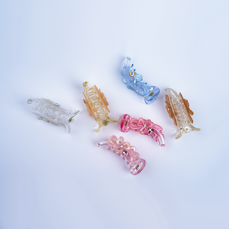 Elegant Pearlescent Flower Mini Banana Hair Claw Clip| Durable, Lightweight & Transparent Plastic Hair Clip For Women & Girls