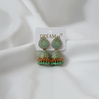 Gold-Plated Traditional Indian Jhumka Earrings| Antique Finish & Accents Color Earrings For Girls