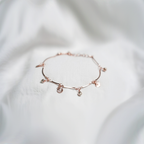Rose Gold-Plated chain bracelet With Shell And Crystal Charms| Simple Bracelet For Girls