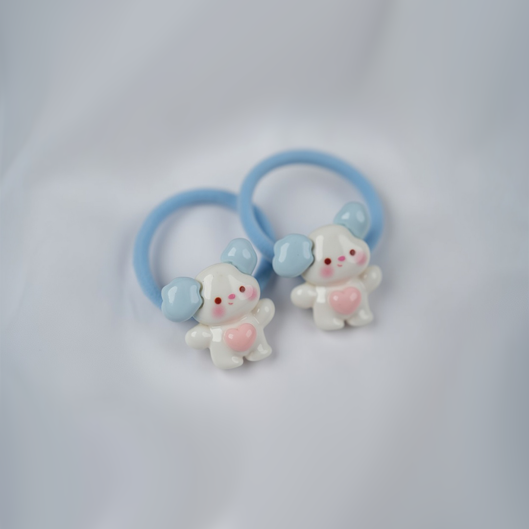 Cute Cartoon Hair Ties In Pastel Colors| Small Hair Ties For Kids| 1 Pair