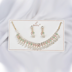 Silvermerc Designs Gold-Plated beads-beaded jewellery set with pink and white pearl-beaded Choker Necklace