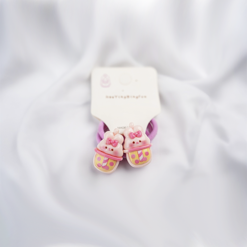 Cute Cartoon Hair Ties In Pastel Colors| Small Hair Ties For Kids| 1 Pair
