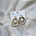 Gold Plated Double Hoop Dangle Earrings| Lightweight Earrings For Girls