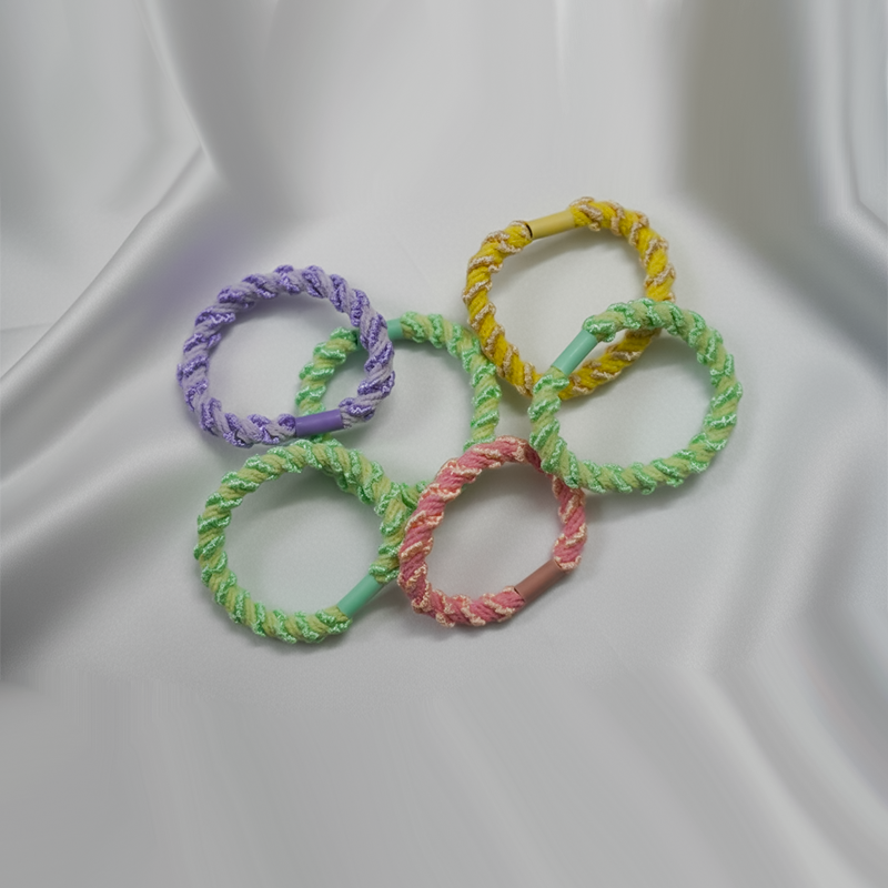 Twisted Spiral Hair Ties| Unique Spiral Pattern In Pastel Colors| Smooth Rubber Hair Tie For Girls| Pack Of 6