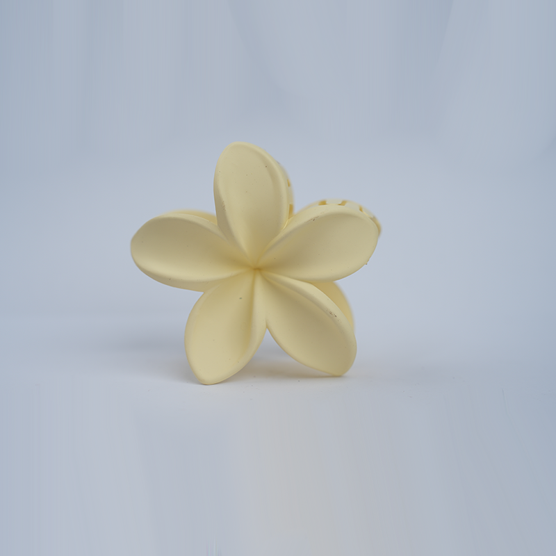 Plumeria Flower Claw Hair Clip| Five Petal Plumeria Flower Design| Matte Finish Hair Clip| Lightweight Form For Girls