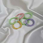 Twisted Spiral Hair Ties| Unique Spiral Pattern In Pastel Colors| Smooth Rubber Hair Tie For Girls| Pack Of 6