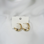 Gold Toned Chunky Half Hoop Earrings| Elegant & Lightweight Earrings For Girls