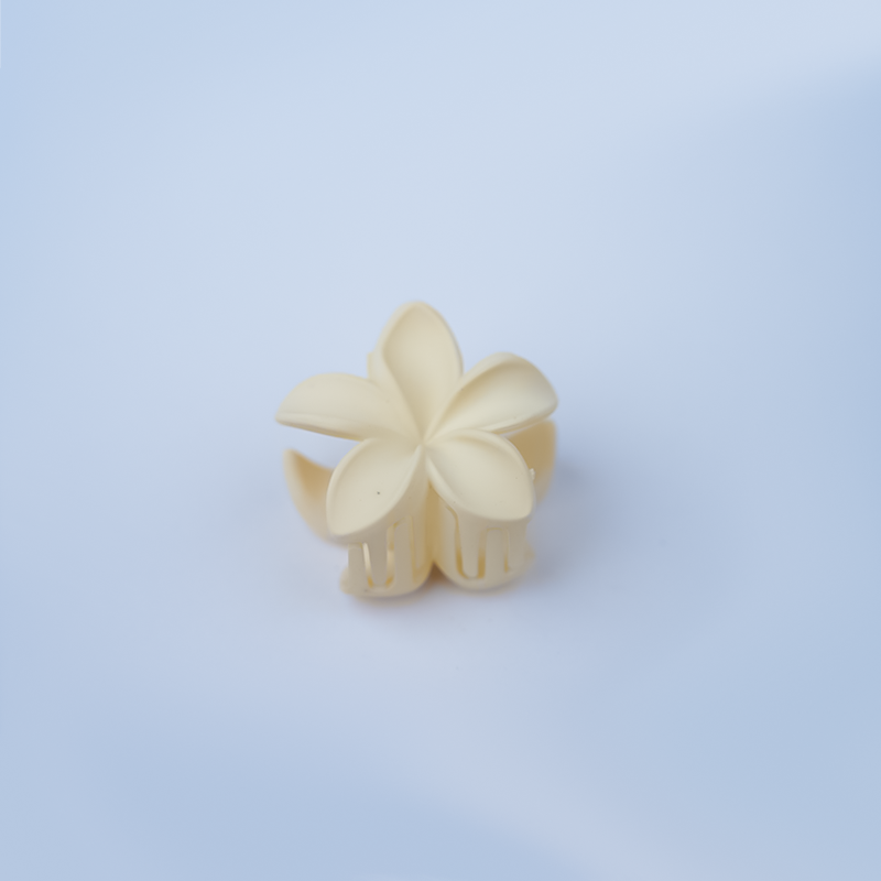 Plumeria Flower Claw Hair Clip| Five Petal Plumeria Flower Design| Matte Finish Hair Clip| Lightweight Form For Girls