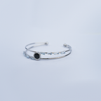 Roman Dial Open Cuff Bracelet| Black Enamel Motif & Clear Crystal Accents| Lightweight Bracelet for Women's