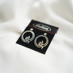 Oxidised Silver Bird Wreath Hoop Earrings| Circular Statement Studs| Nature Inspired Design For Girls