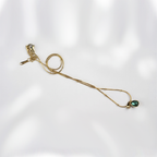 Green Emerald Inspired Teardrop Pendant| Gold-Plated Stainless-Steel Necklace For Girls