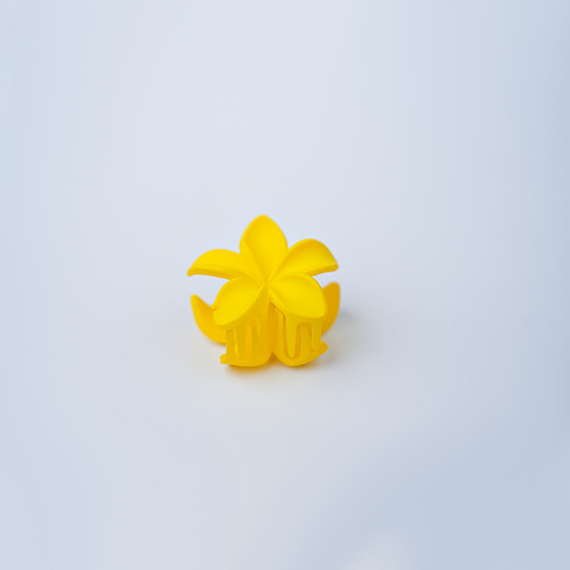 Plumeria Flower Claw Hair Clip| Five Petal Plumeria Flower Design| Matte Finish Hair Clip| Lightweight Form For Girls