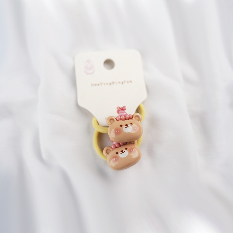 Cute Cartoon Hair Ties In Pastel Colors| Small Hair Ties For Kids| 1 Pair