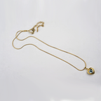 Gold Plated Heart Shaped Evil Eye Pendant| Simple Chain For Girls