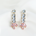 Gold-Toned Clear Stone Leaf Motif Jewellery Set| Floral Pattern Necklace & Matching Earrings For Girls