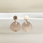 Rose Gold-Toned Stainless-Steel Leaf Statement Dangle Earrings| Lightweight Earrings For Girls