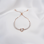 Rose Gold Toned Heart Shaped Bracelet With Stones| Simple Bracelet For Girls