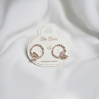Rose Gold Plated Butterfly and Crystal Hoop Earrings| Sparkling Cubic Zirconia (CZ) Butterfly Huggie Hoop