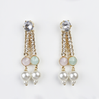 Silvermerc Designs Gold-Plated beads-beaded jewellery set with pink and white pearl-beaded Choker Necklace