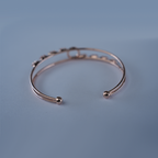 Double Band Open Cuff Bracelet| Clear Rectangular Baguette-Cut Stones| Central Open Circle Design| Lightweight Bracelet for women's