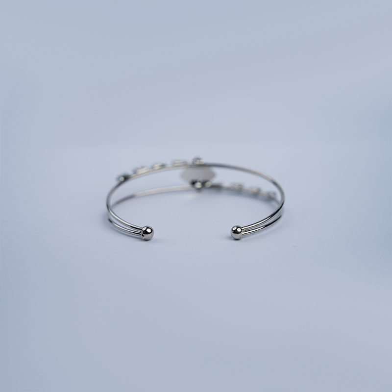 Double band Open Cuff Bracelet With Stones| Charming Motif & Sparkling Crystals| Lightweight Bracelet For Women's/Girls