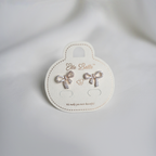 Rose Gold Cubic Zirconia Bow Stud Earrings| Elegant Earrings For Girls