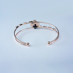 Anti-Tarnish Clover Bracelet| Black Clover Charm & Crystal accents| Lightweight Bracelet for women's/ Girls