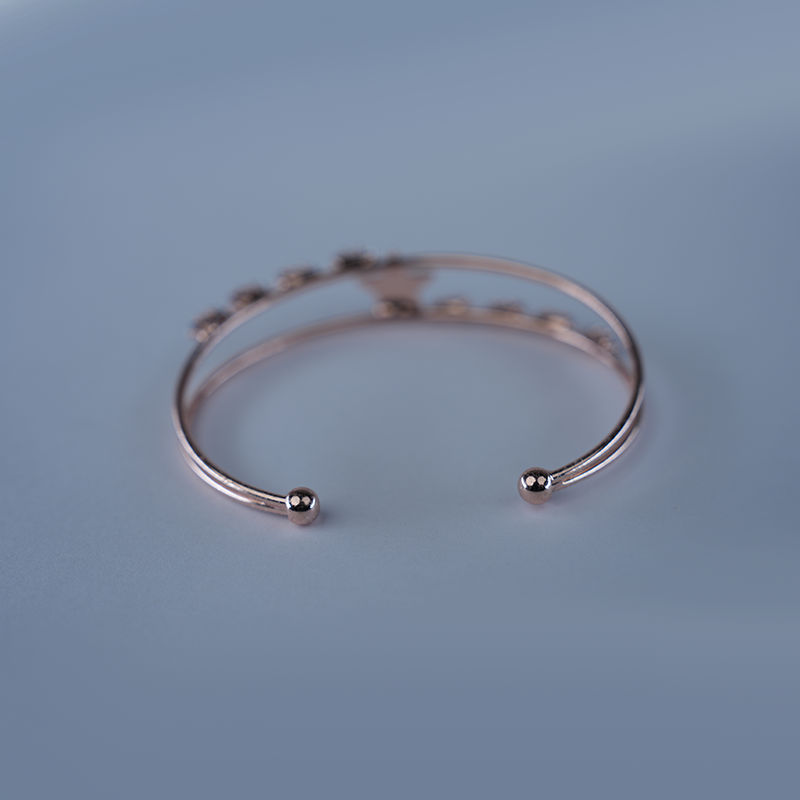 Double Band Star Open Cuff Bracelet| Rectangular-Cut Stone| Lightweight Bracelet for Women's