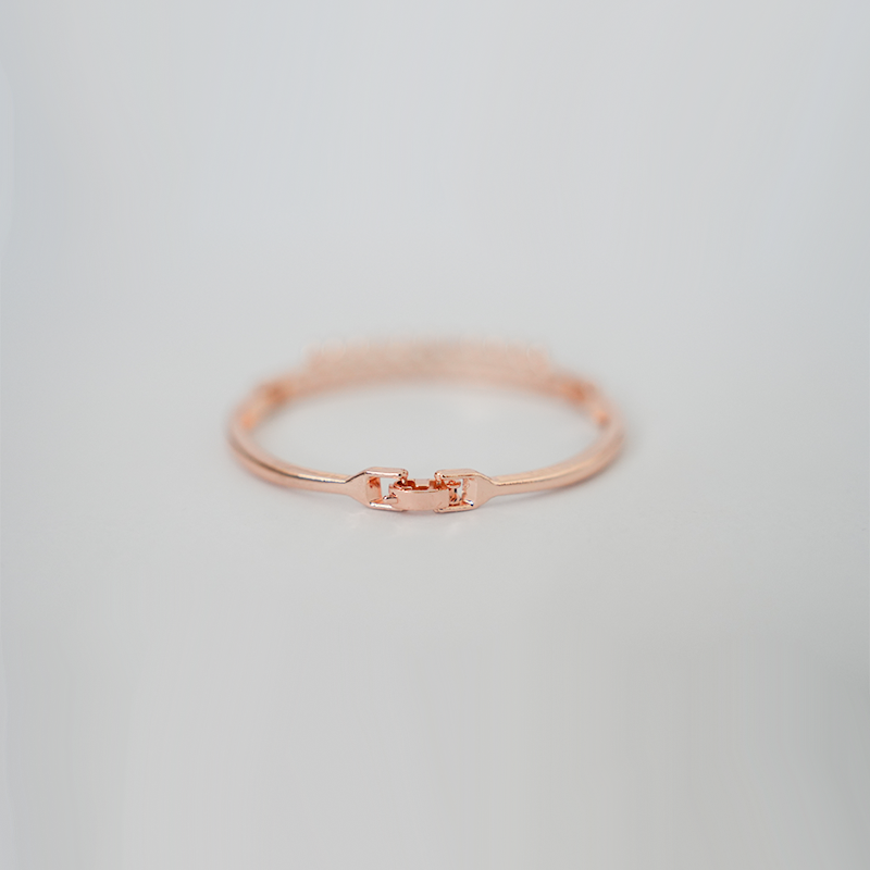 Rose Gold Toned Hinged Bangle Bracelet| Row Of Lustrous Pearls & Sparkling Cubic Zirconia| Lightweight Bangle Bracelet For Women's & Girls