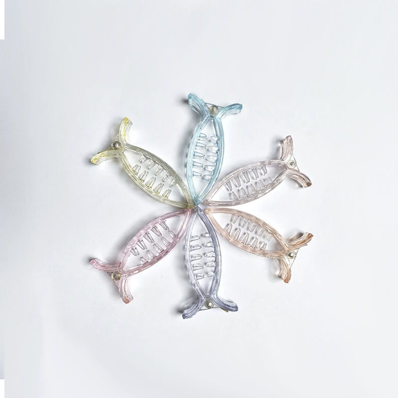 Transparent Multi-Colored Plastic Hair Claw Clips| Lightweight & Durable Hair Clip For Women & Girls| Pack of 6