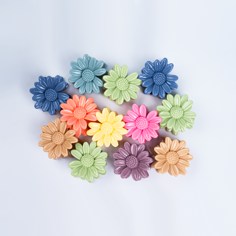 Sunflower Shaped Hair Claw Clips| Pastel Colors Suitable For Various Hair Type| Durable Plastic Material For Girls| Pack of 12