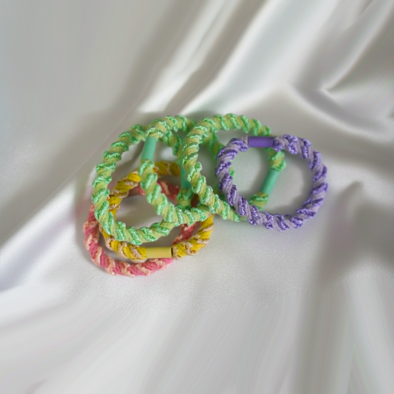 Twisted Spiral Hair Ties| Unique Spiral Pattern In Pastel Colors| Smooth Rubber Hair Tie For Girls| Pack Of 6