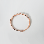 Rose Gold Toned Wavy Bangle Bracelet| Lustrous Pearls & Sparkling Clear Crystals| Lightweight Bangle For Women's