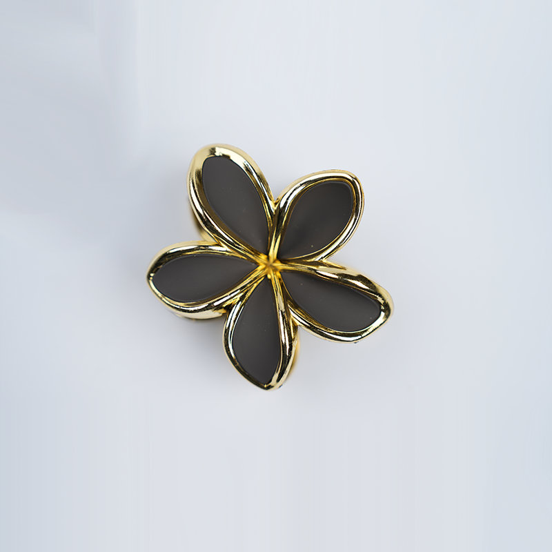 Gold Plumeria Flower Hair Clip| Plastic Flower Design With A Gold-Toned Trim| Hawaiian Style Hair Accessory