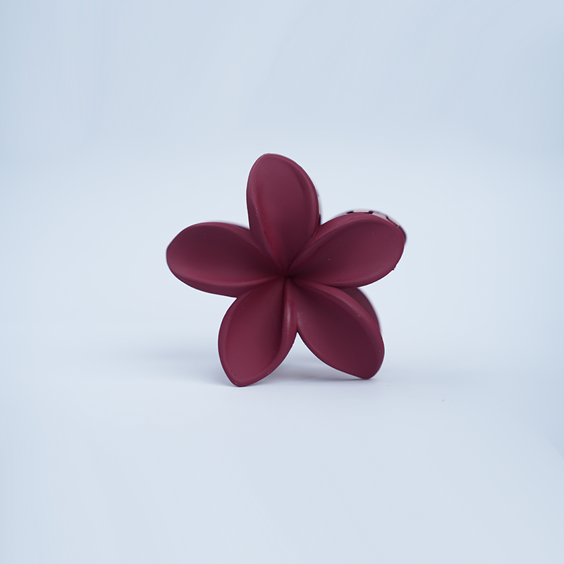 Plumeria Flower Claw Hair Clip| Five Petal Plumeria Flower Design| Matte Finish Hair Clip| Lightweight Form For Girls
