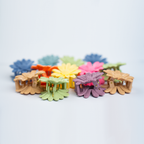 Sunflower Shaped Hair Claw Clips| Pastel Colors Suitable For Various Hair Type| Durable Plastic Material For Girls| Pack of 12