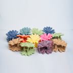 Sunflower Shaped Hair Claw Clips| Pastel Colors Suitable For Various Hair Type| Durable Plastic Material For Girls| Pack of 12