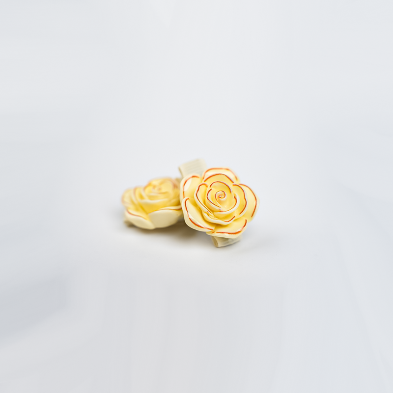 Rose Flower Design Hair Clip| Highlighting on the Petal Edges| Floral Design For Kids