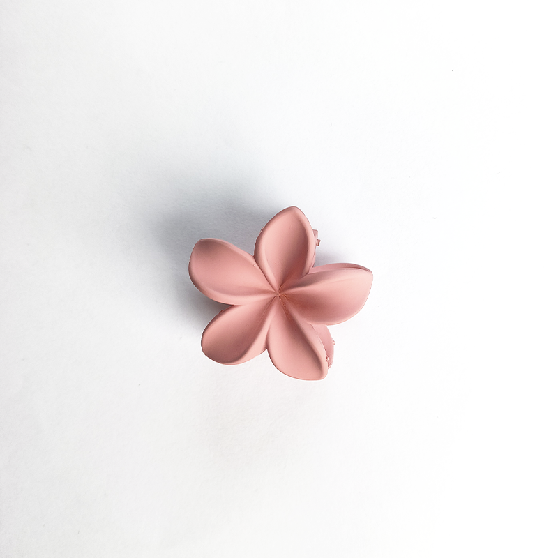 Plumeria Flower Claw Hair Clip| Five Petal Plumeria Flower Design| Matte Finish Hair Clip| Lightweight Form For Girls