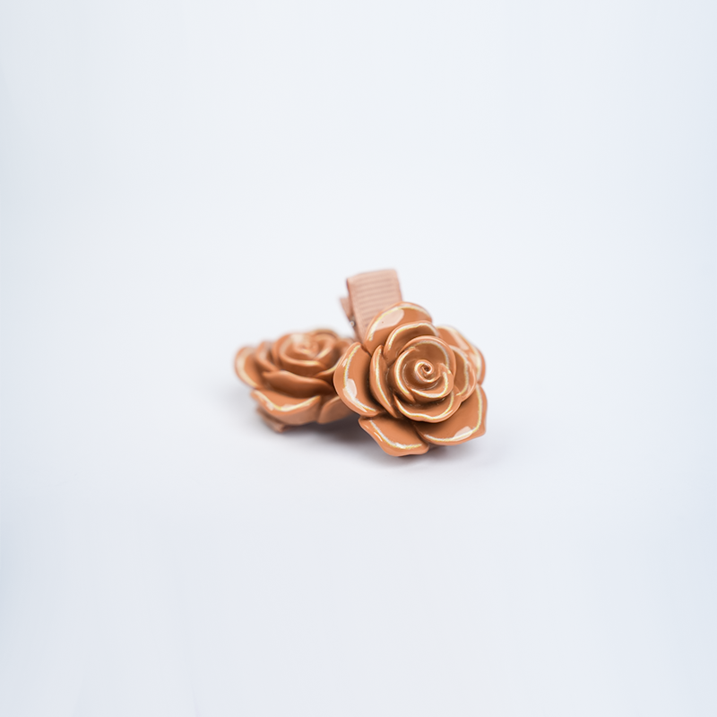 Rose Flower Design Hair Clip| Highlighting on the Petal Edges| Floral Design For Kids